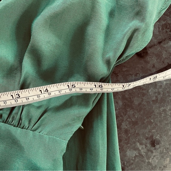 ModCloth Hunter green deep V neck short sleeve maxi Dress size XS - Picture 13 of 14